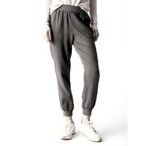Faherty Arlie Day Jogger Pull-On Tapered Leg Pants Size XS Faded Black‎